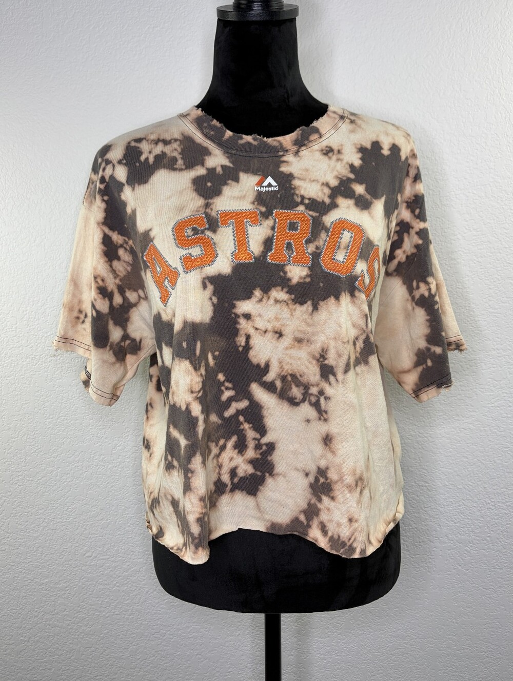 Houston Astros Tye Dye Crop Custom Tshirt Large